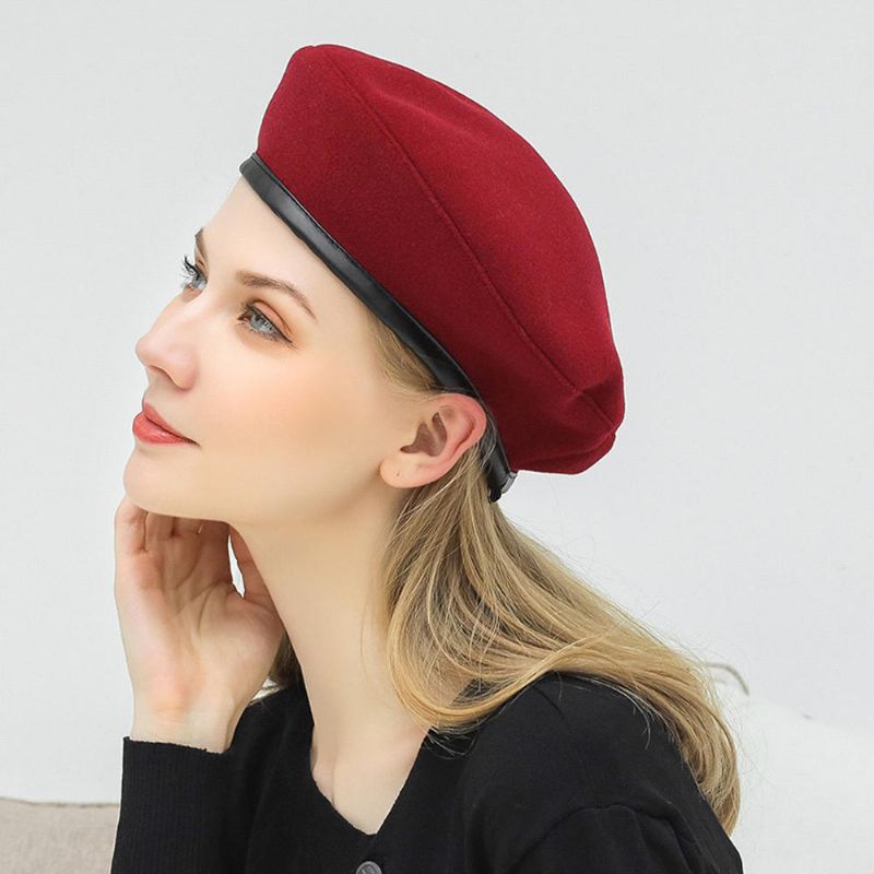 Bonnets De Béret En Laine Chapeau De Peintre Réglable Avec Cordon De Serrage Sauvage