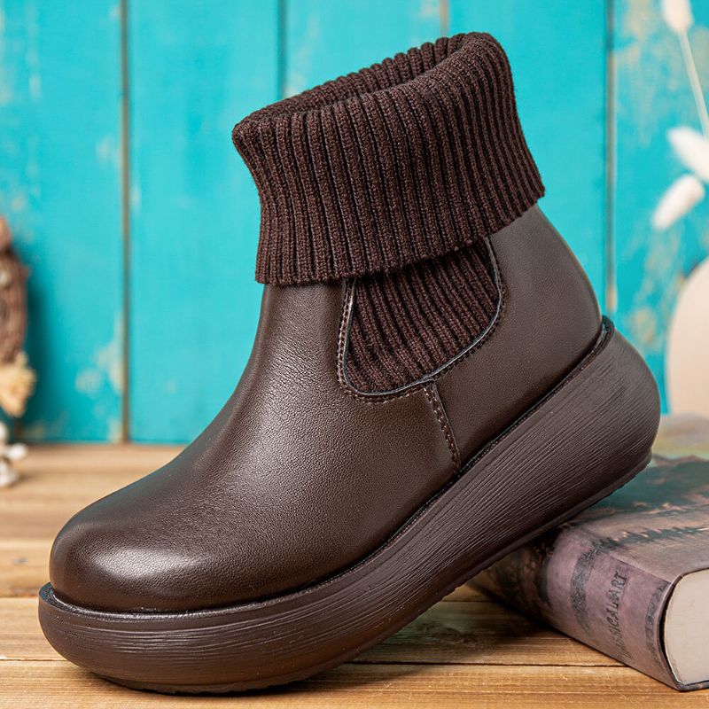 Bottes De Chaussette À Plate-forme Confortables Et Décontractées Pour Femmes