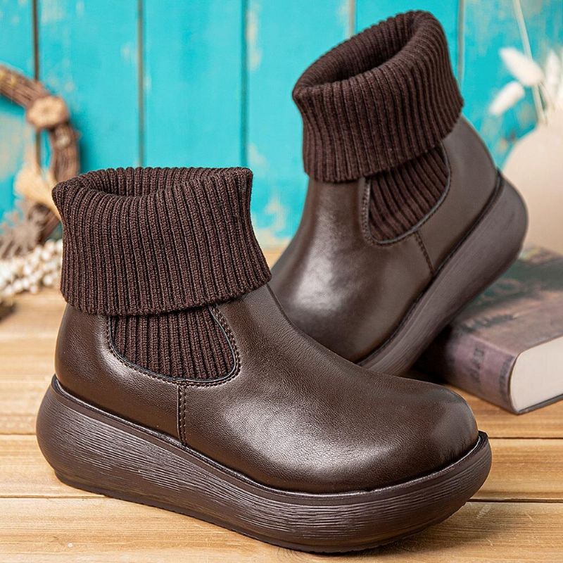 Bottes De Chaussette À Plate-forme Confortables Et Décontractées Pour Femmes