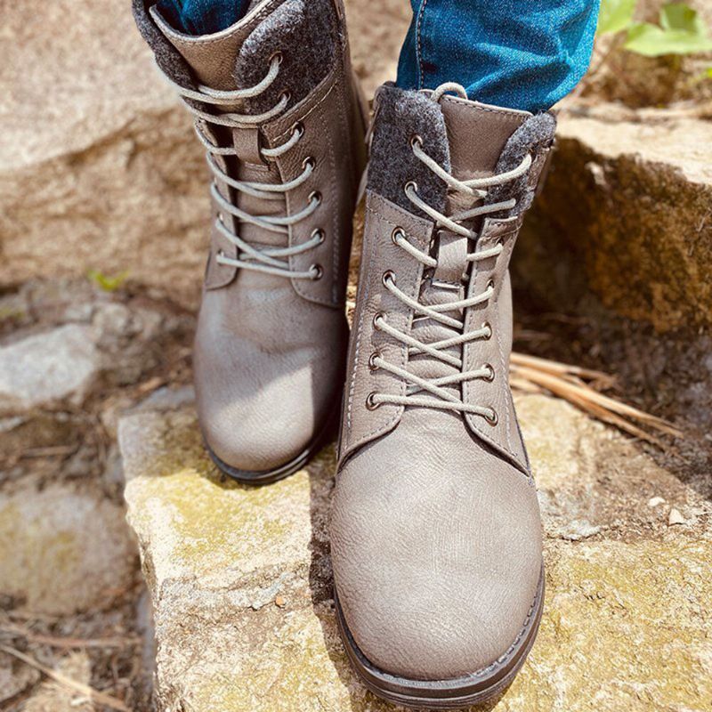 Bottes De Combat Décontractées À Lacets Pour Femmes De Grande Taille