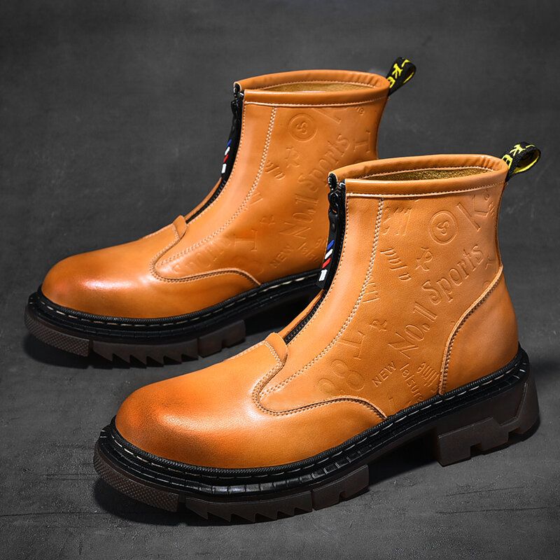 Bottes Courtes En Cuir De Vachette Antidérapantes Pour Hommes