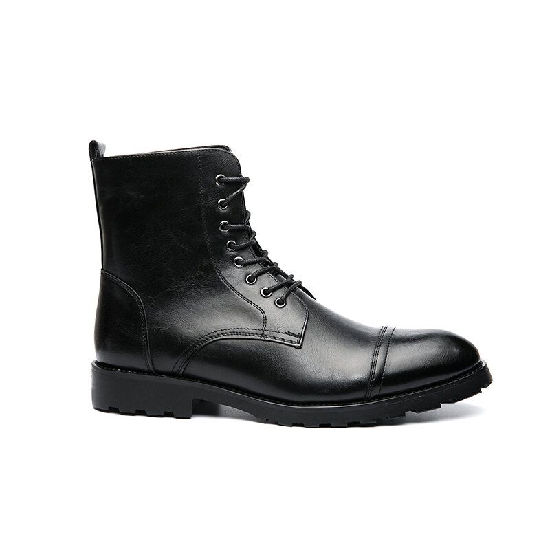 Bottes Décontractées À Lacets En Cuir De Vachette Pour Hommes