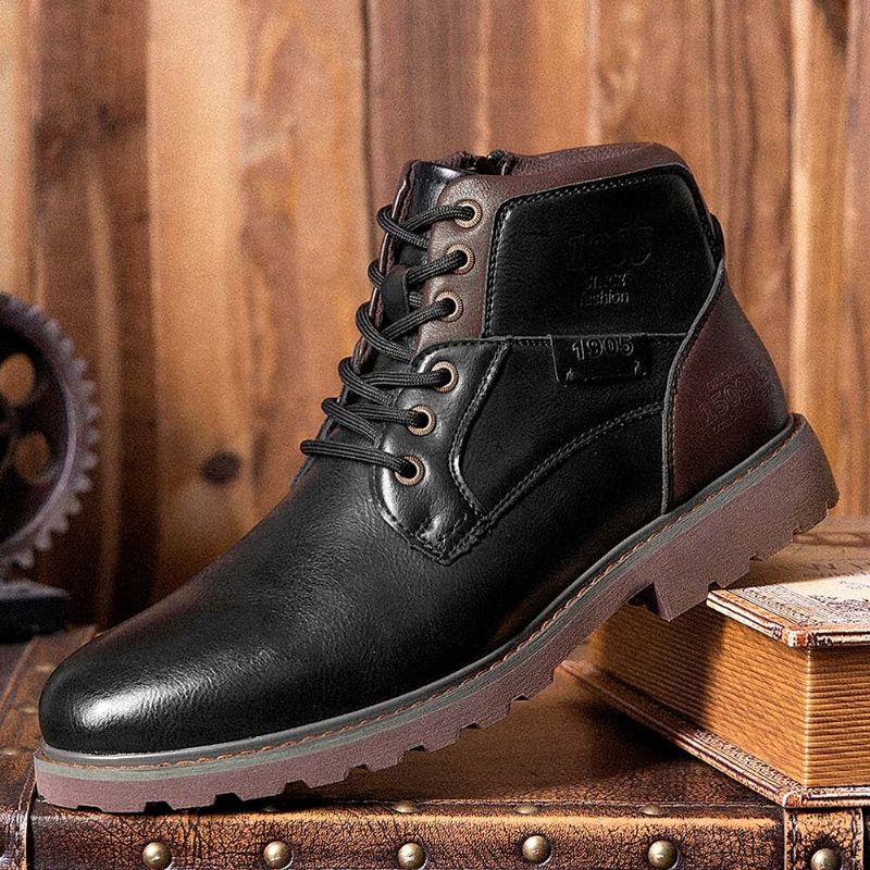 Bottes Martin Montantes Antidérapantes De Style Britannique Rétro Pour Hommes