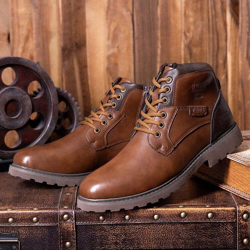 Bottes Martin Montantes Antidérapantes De Style Britannique Rétro Pour Hommes