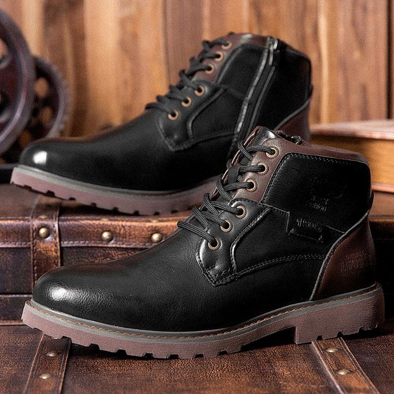 Bottes Martin Montantes Antidérapantes De Style Britannique Rétro Pour Hommes