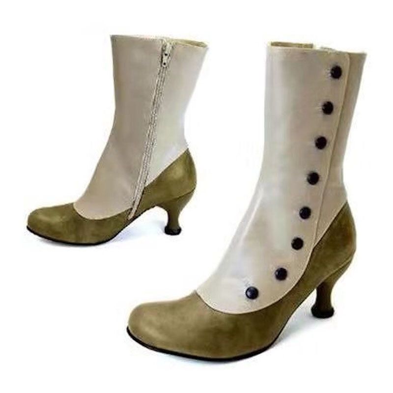 Bottes Mi-mollet Confortables À Talons Coniques Confortables Et À Glissière Latérale Pour Femmes De Grande Taille