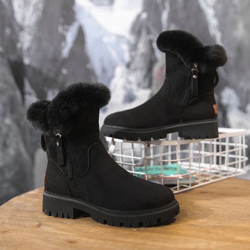 Bottes De Neige D'hiver Confortables À Glissière Latérale Pour Femmes De Grande Taille