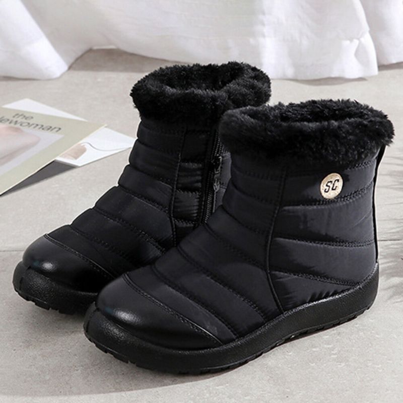 Bottes De Neige D'hiver Pour Femmes De Grande Taille Avec Doublure Chaude Et Imperméable