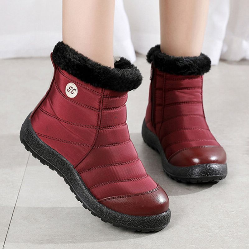 Bottes De Neige D'hiver Pour Femmes De Grande Taille Avec Doublure Chaude Et Imperméable