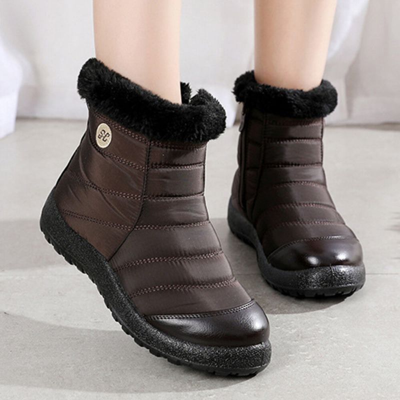 Bottes De Neige D'hiver Pour Femmes De Grande Taille Avec Doublure Chaude Et Imperméable