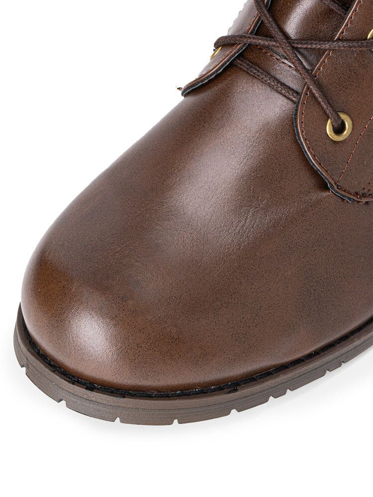 Bottes Western À Lacets Décontractées À Boutons Rétro Pour Hommes