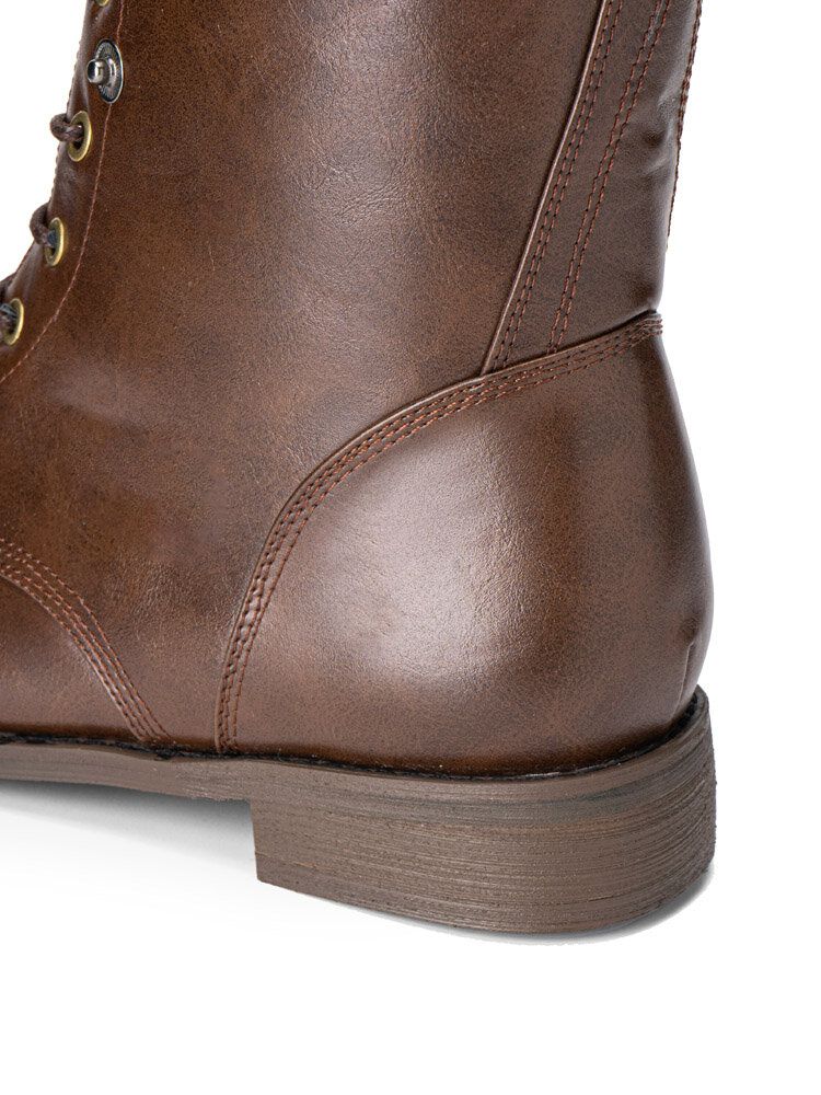 Bottes Western À Lacets Décontractées À Boutons Rétro Pour Hommes