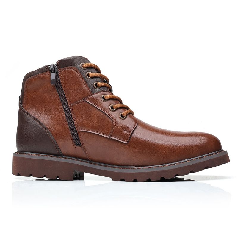 Bottines Décontractées En Cuir Souple Style Cowboy Rétro Pour Hommes