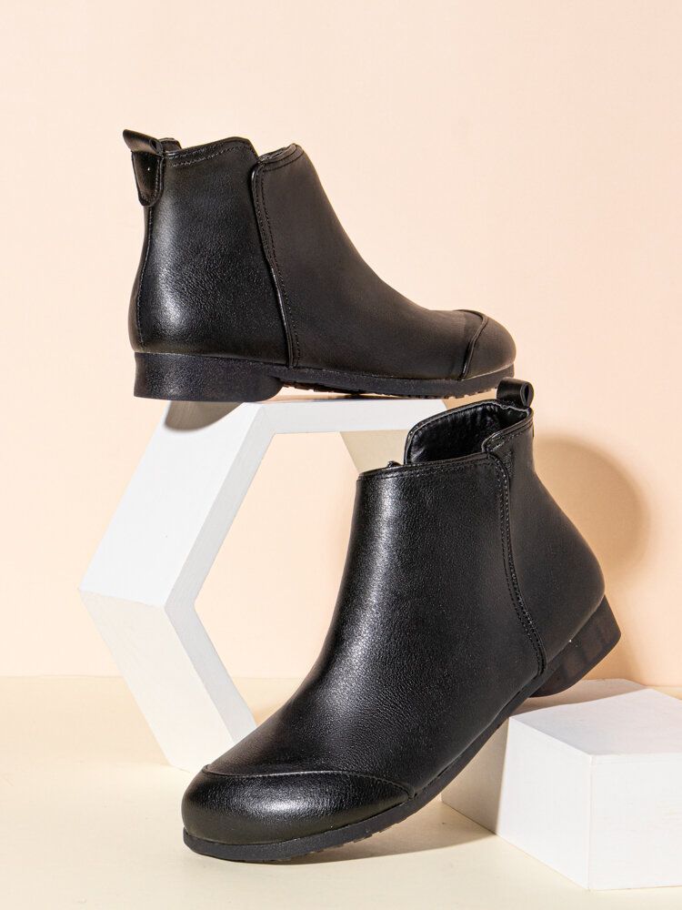 Bottines À Glissière Latérales Solides Et Douces Pour Femmes De Grande Taille