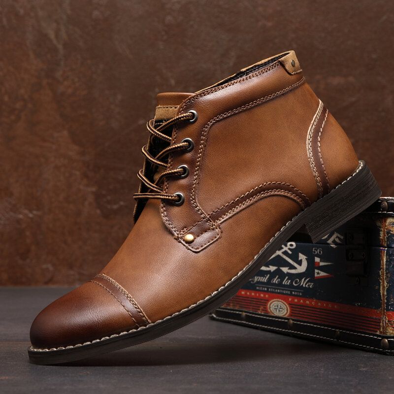 Bottines Habillées Confortables Et Antidérapantes En Cuir De Style Britannique Pour Hommes