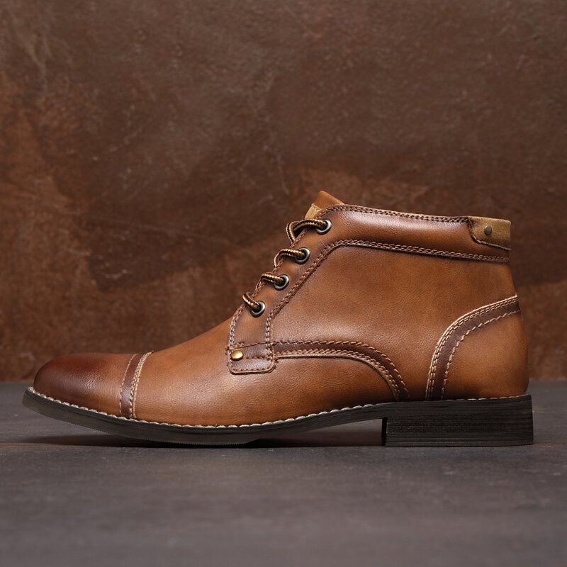 Bottines Habillées Confortables Et Antidérapantes En Cuir De Style Britannique Pour Hommes