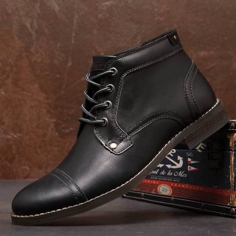 Bottines Habillées Confortables Et Antidérapantes En Cuir De Style Britannique Pour Hommes