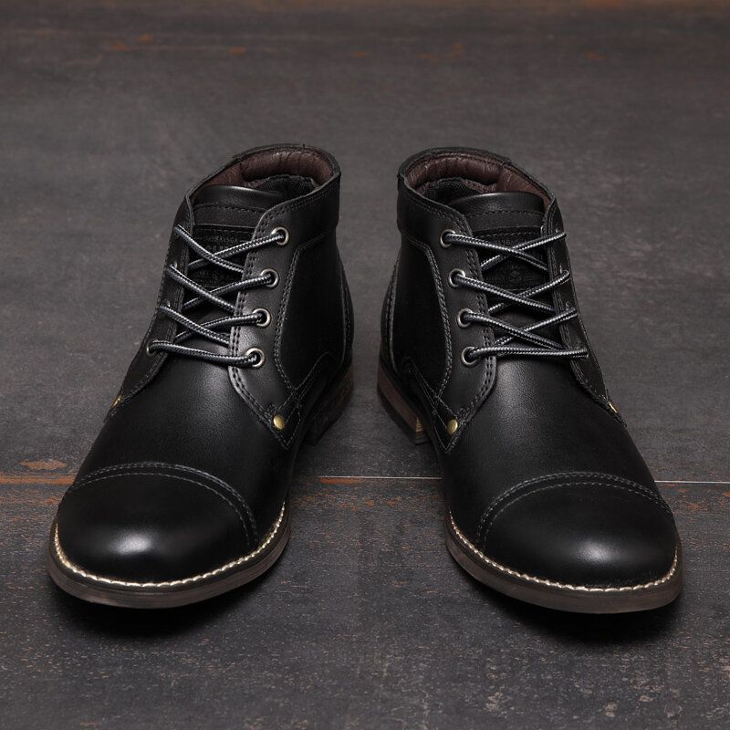 Bottines Habillées Confortables Et Antidérapantes En Cuir De Style Britannique Pour Hommes