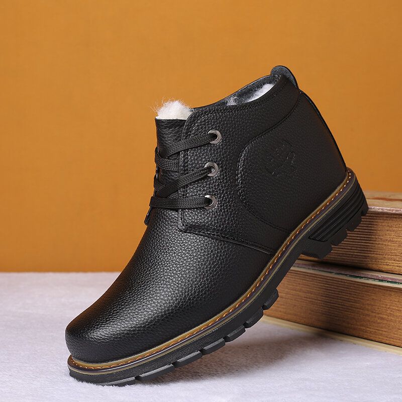 Bottines D'hiver Décontractées En Cuir Microfibre Confortables Pour Hommes