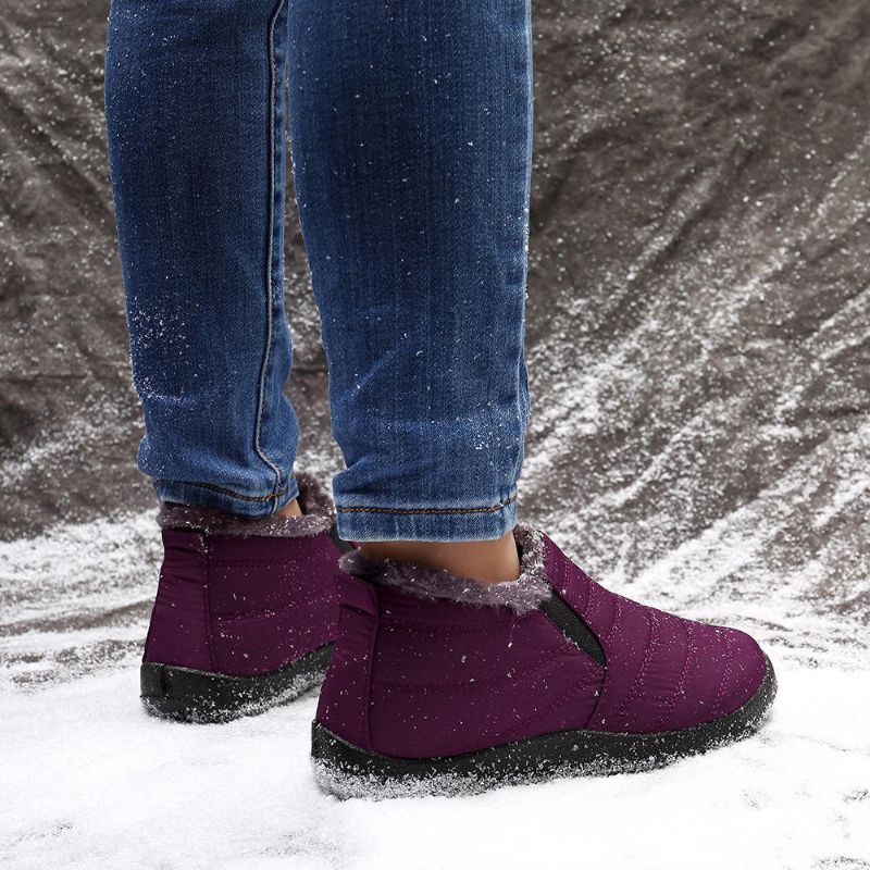 Bottines D'hiver À Enfiler En Fourrure Chaude Et Résistantes À L'eau Pour Femmes