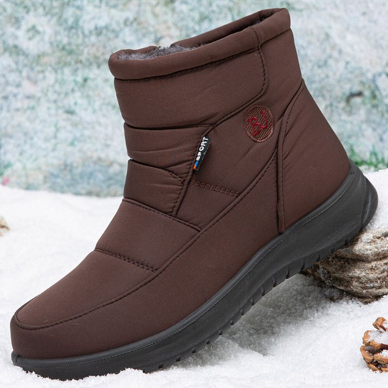 Bottines De Neige En Velours Doublées Chaudes Pour Femmes