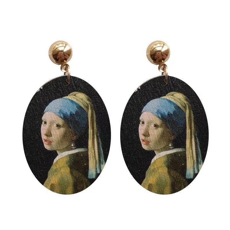 Boucle D'oreille Goutte D'oreille Ciel Étoilé Style Rétro Imprimé Baroque Tempérament Fille Boucle D'oreille