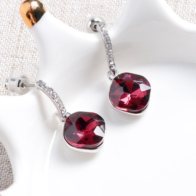 Boucles D'oreilles Classiques En Cristal Avec Strass Éblouissants Pour Femmes Meilleur Cadeau