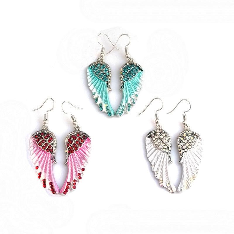 Boucles D'oreilles Pour Femmes Mignonnes Ailes D'ange Strass Alliage Boucles D'oreilles Pendantes Boucles D'oreilles De Mode Pour Les Femmes