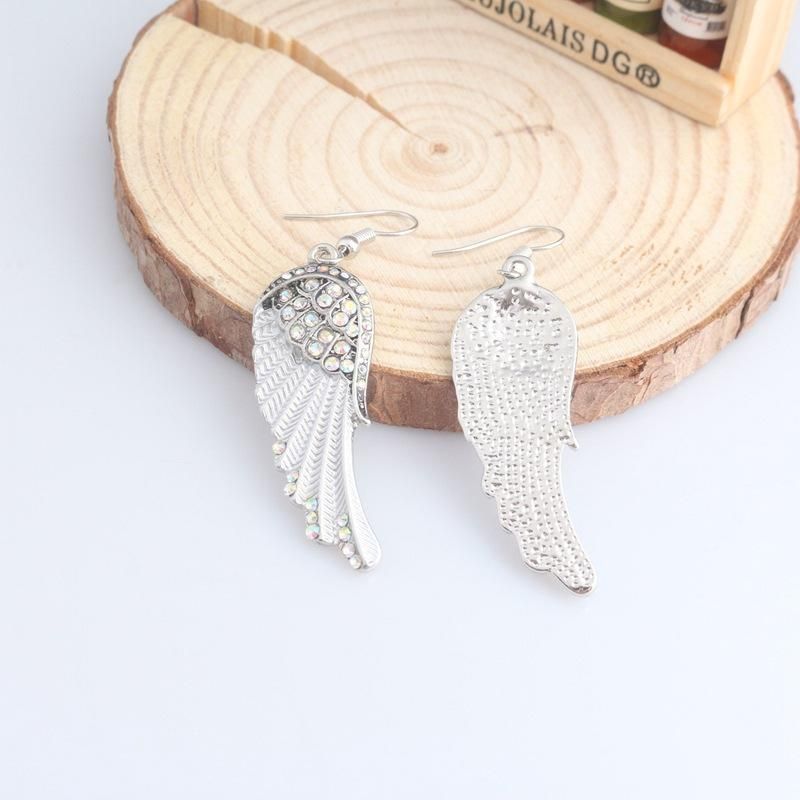 Boucles D'oreilles Pour Femmes Mignonnes Ailes D'ange Strass Alliage Boucles D'oreilles Pendantes Boucles D'oreilles De Mode Pour Les Femmes