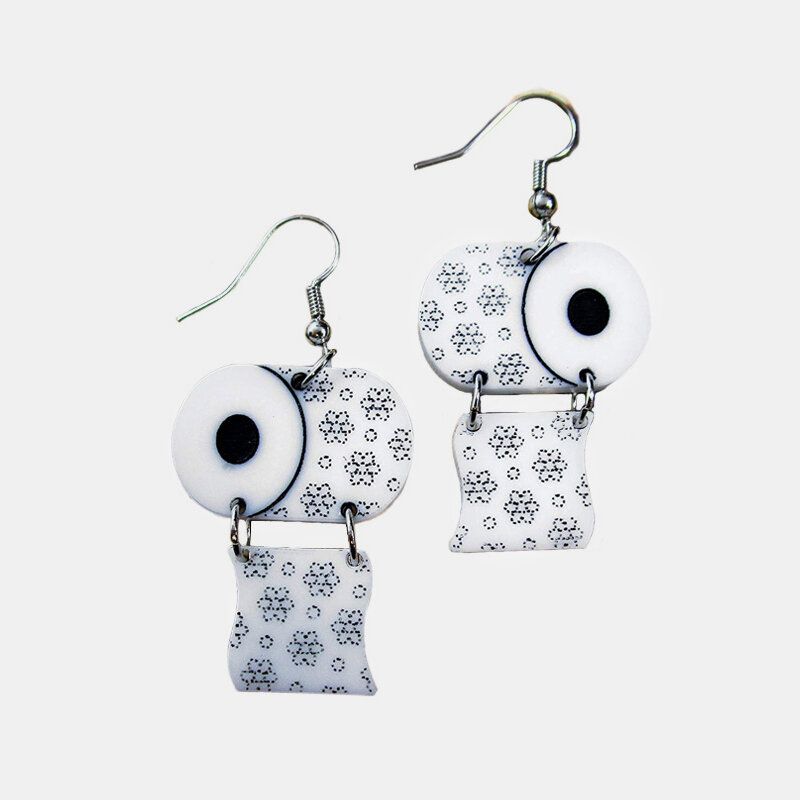 Boucles D'oreilles En Papier Rouleau Boucles D'oreilles En Papier Essuie-tout Funny Fun Boucles D'oreilles En Papier Toilette