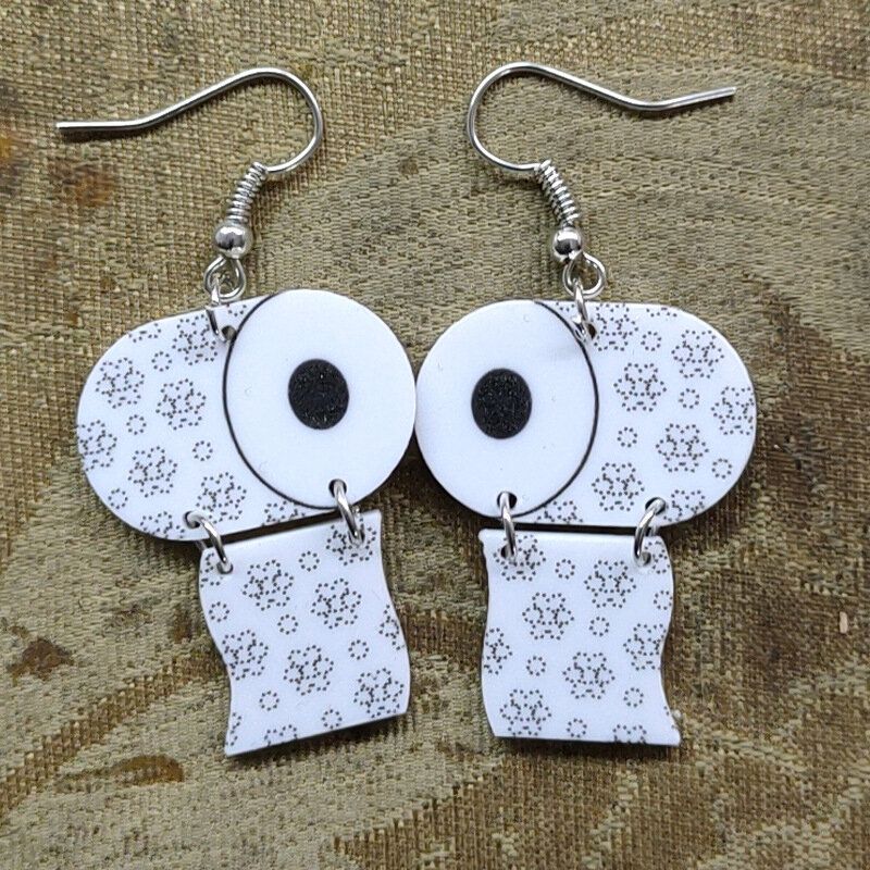 Boucles D'oreilles En Papier Rouleau Boucles D'oreilles En Papier Essuie-tout Funny Fun Boucles D'oreilles En Papier Toilette