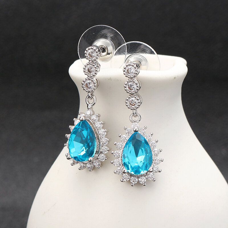 Boucles D'oreilles Pendantes En Cristal De Zircon 12 Mois Pierre De Naissance Anniversaire Pierre Boucle D'oreille Pour Les Femmes