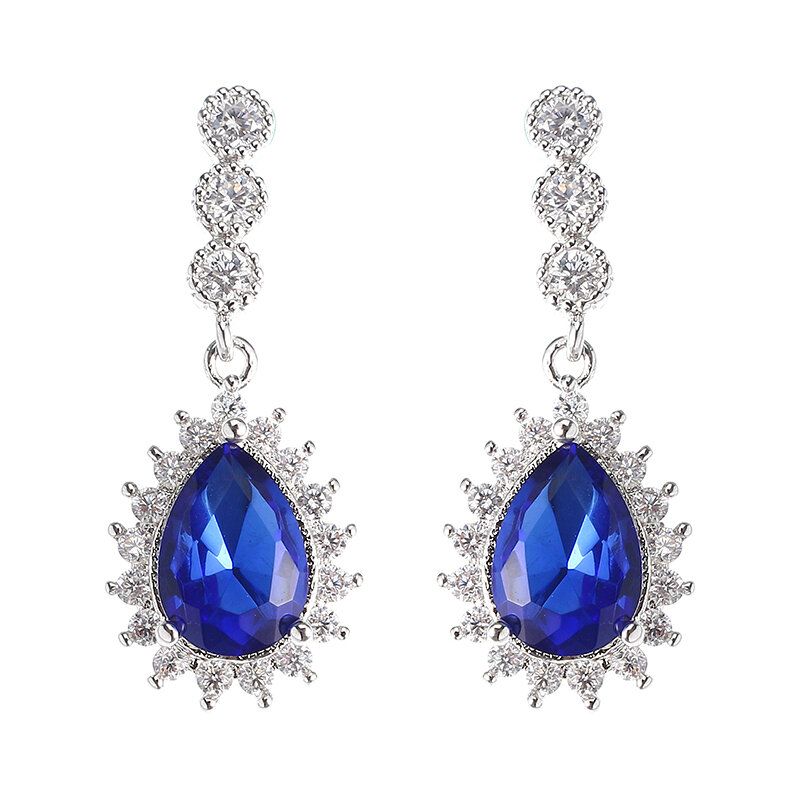 Boucles D'oreilles Pendantes En Cristal De Zircon 12 Mois Pierre De Naissance Anniversaire Pierre Boucle D'oreille Pour Les Femmes