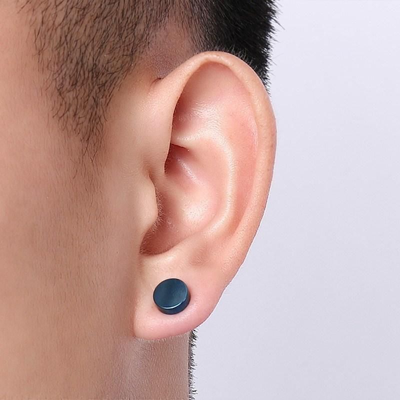 Boucles D'oreilles Punk Magnétiques Non Percées Pour Hommes Clip Rond En Acier Inoxydable Sur Boucles D'oreilles Pour Hommes Femmes