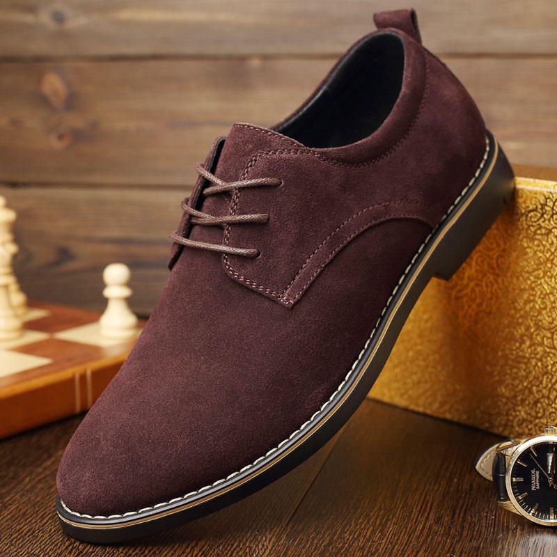 Bout Pointu Décontracté En Daim Doux Business Office Oxfords