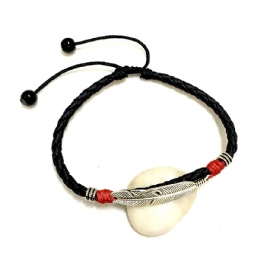 Bracelet De Cheville Unisexe Vintage Chanceux Rouge Corde Ethnique Plume Charme Cheville Pour Femmes Hommes