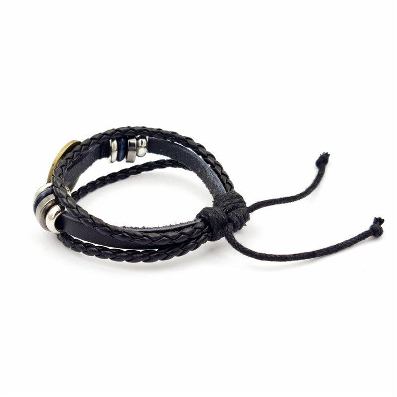 Bracelet En Cuir Réglable Pour Homme Et Femme