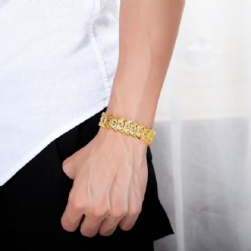 Bracelet Homme Forme Fleur Plaqué Or 18k