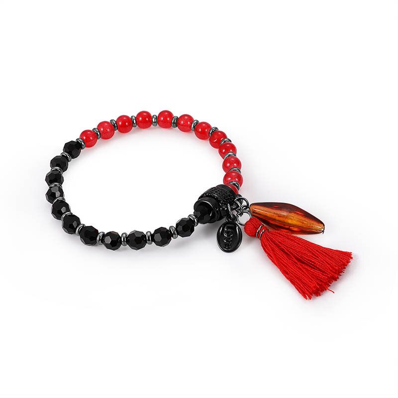 Bracelet De Perles Rouges Pour Femmes Unique Charme D'amour Perles De Pierre Naturelle Gland Bracelet Bijoux Pour Femmes