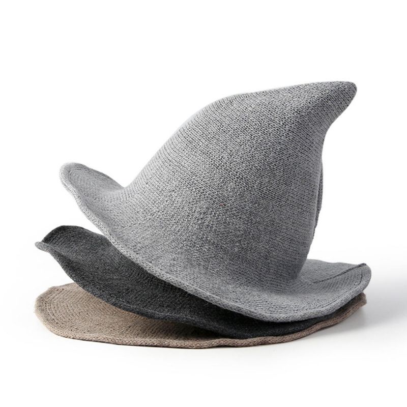 Cachemire Laine Drôle Sorcière Chapeau Fête Festival Tricot Fedora Chapeau