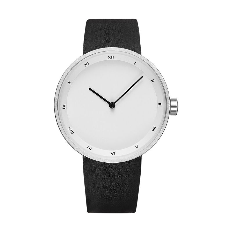 Cadran Simple Style De Mode Bracelet En Cuir Montre Pour Homme Montre À Quartz