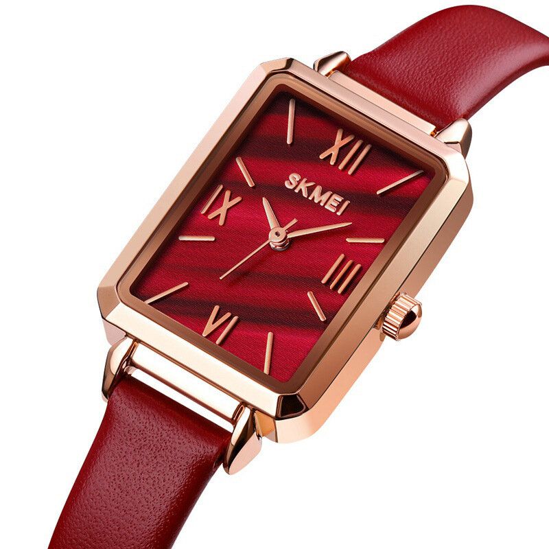 Cadran Texturé Montre-bracelet Ultra Mince Pour Femme Montre À Quartz À La Mode Avec Bracelet En Cuir