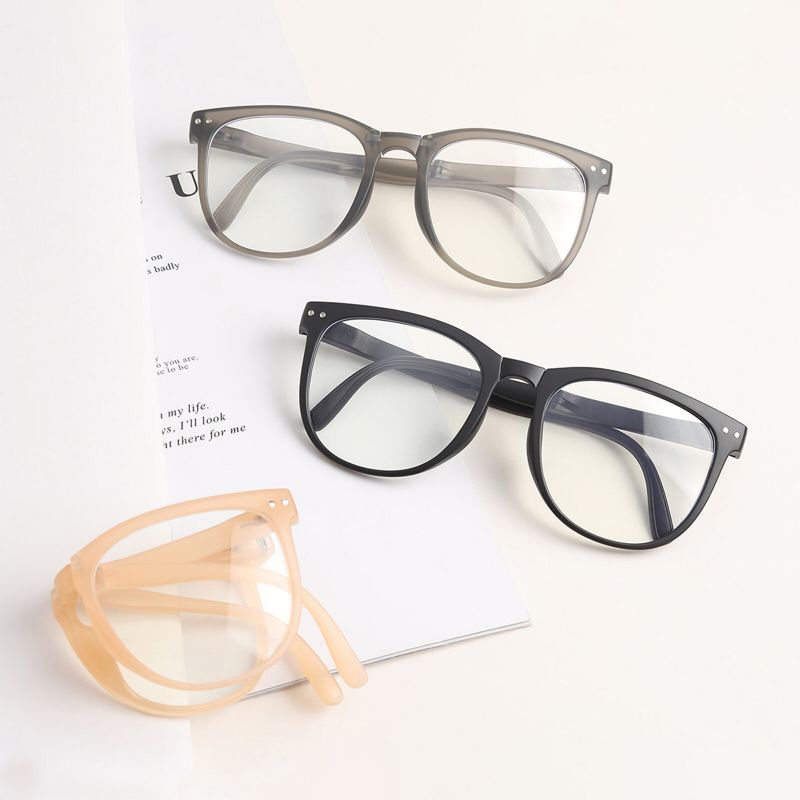 Cadre De Lunettes De Forme Ovale Unisexe Décontracté Tout-match Pliable Anti-rayonnement Anti-lumière Bleue