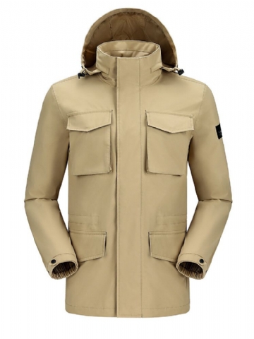 Camel Crown Veste Technique Imperméable À Capuche Multi-poches Pour Homme