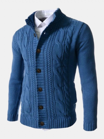 Cardigans Chauds Boutonnés À Manches Longues Pour Hommes