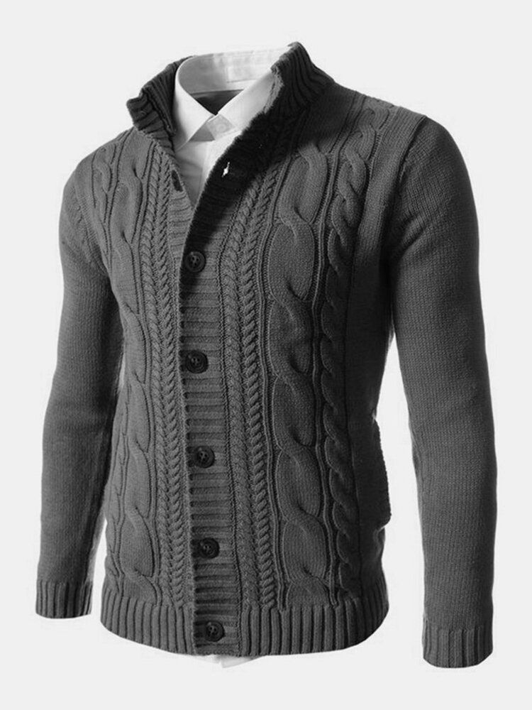 Cardigans Chauds Boutonnés À Manches Longues Pour Hommes