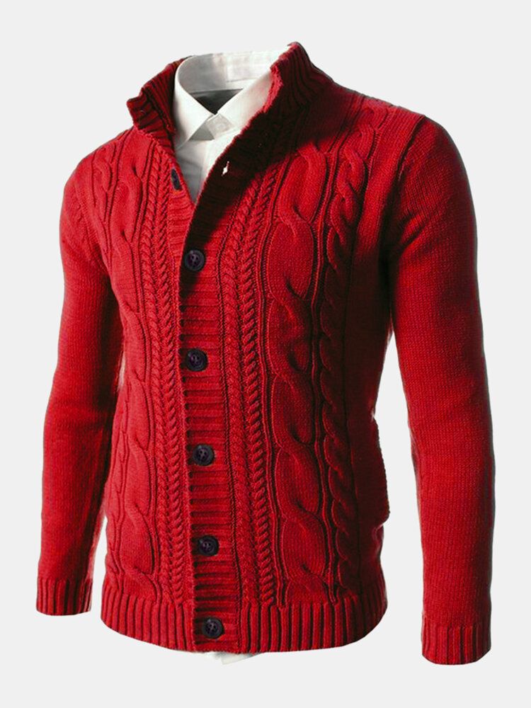 Cardigans Chauds Boutonnés À Manches Longues Pour Hommes