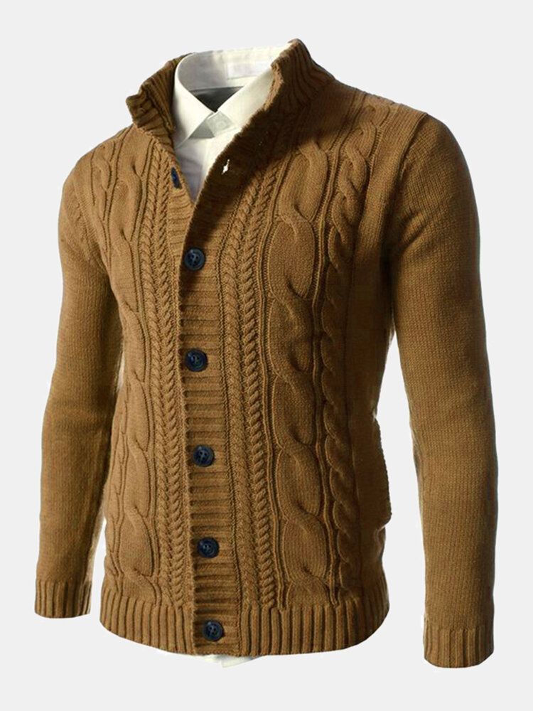 Cardigans Chauds Boutonnés À Manches Longues Pour Hommes