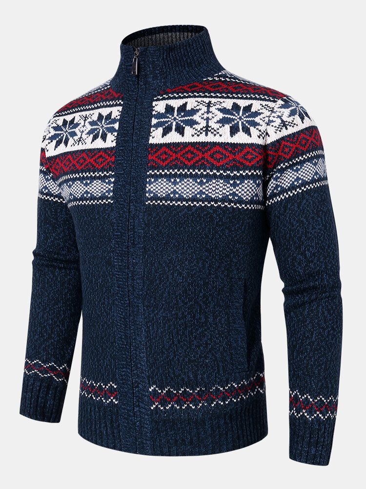 Cardigans Chauds En Tricot À Motif Géométrique Pour Hommes