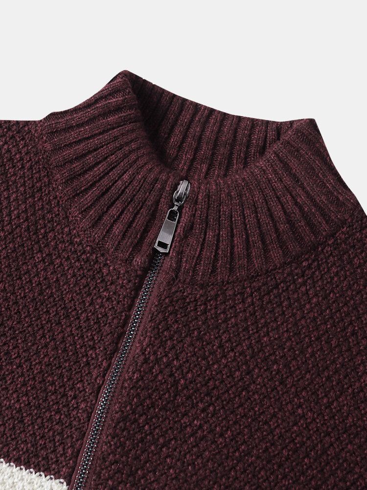 Cardigans À Col Montant Et Fermeture Éclair Pour Hommes